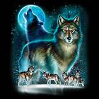 Wolf Shirts Wolves & Moonlight Wolf T Shirt Tee Hoodie Long Sleeve