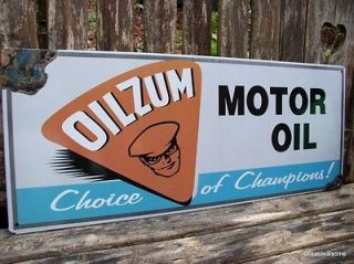 OILZUM MOTOR OIL Advertising Home Wall Decor Old Vintage Look Metal 