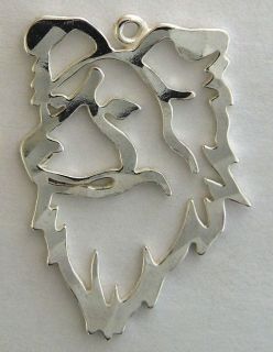 Border Collie Dog Head Pin, Tie Tac, Charm, Earrings, Necklace~Silver 