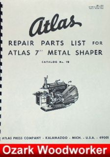 Atlas 7 Metal Shaper Instructions and Parts Manual 0026
