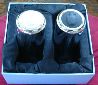 Wedgwood Black & White Salt & Pepper Jasper Cameoline Range  Boxed 