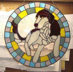 BRITTANY SPANIEL Real Stained Glass WINDOW Suncatcher