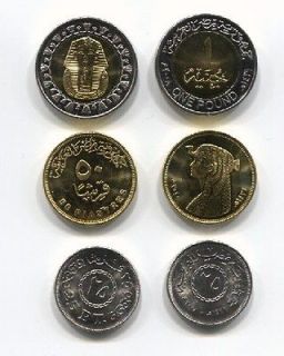 EGYPT 25 50 Piastres 1 Pound 2008 10 BU coin set 3 pcs