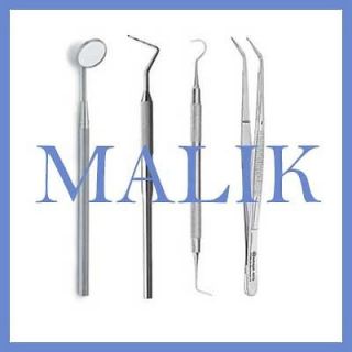 Basic Exam Setup Set of 4 Dental Instruments Probe mirr