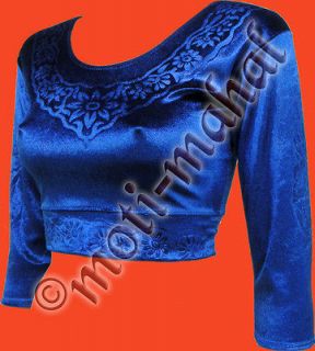 Sari Top   Choli   Blouse   T.Shirt / Size 32   42 / Illuminated Blue 