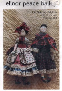 Elinor Peace Bailey Mini Pierrot & Victorian Doll PATTERN uncut 