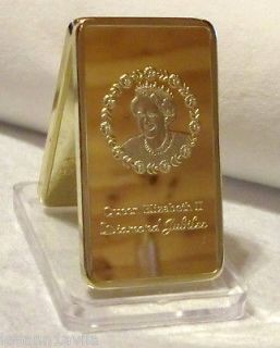 NEW Queen Elizabeth II Diamond Jubilee 1 Oz .999 24k Pure Gold Layered 