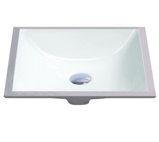 Pelican Sinks PL 3088 16 X 11 Square Undermount Porcelain Sink White 