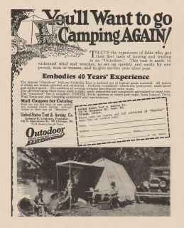 ODD Vintage 1927 OUTDOOR US TENT CO. Print Ad   Chicago, IL