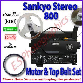 SANKYO 800 Stereo Sound 8mm Cine Projector 2 Belt Set