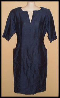 UNGARO 100% Flax Linen Sheath Dress 38 4 Made in Italy