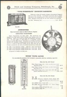 1913 ad Tycos Stormograph Recording Barometer Short & Mason 