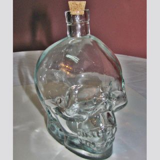 Bling Crystal Head Skull Vodka Empty Bottle 750ml Cork Decanter 