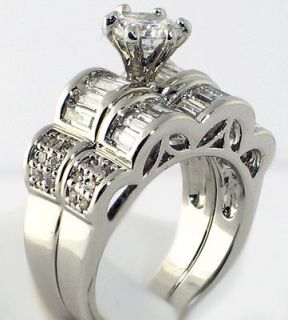   Ct. Cubic Zirconia Bridal Engagement Wedding 2 PC Ring Set   SIZE 8
