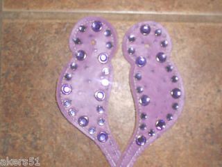 Newly listed SPUR STRAPS PURPLE FAUX FULL QUILL OSTRICH PURPLE BLING