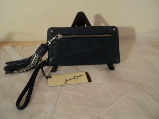 JUNIOR DRAKE Genuine Leather Jaimi Wallet NWT Indigo Blue