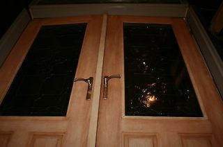 Fiberglass Entry 3/4 Lite Glass Double Doors Set with Transom and 