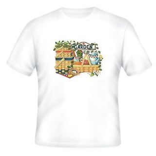 short sleeve T shirt GARDEN picnic country decorative baskets