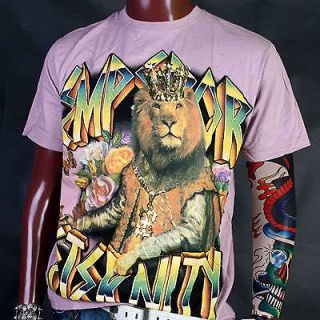 ea0044pi Eternity Lion King Crown Biker Skate T Shirt L