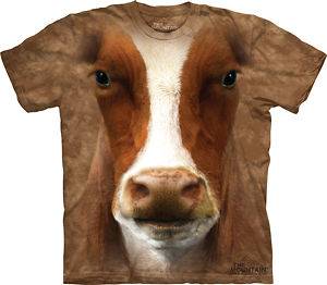 BROWN COW FACE MENS SMALL T SHIRT NEW ON SALE FROM THE MOUNTAIN