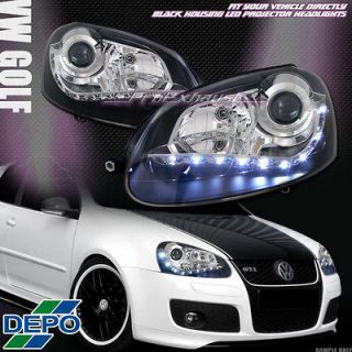DEPO EURO BLK R STYLE DRL LED PROJECTOR HEAD LIGHTS LAMPS 06 09 VW 