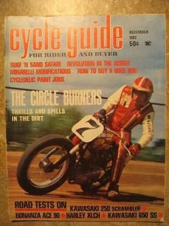 Cycle Guide Dec 1967,Bonanza,Kawasaki F21 M,W2,XLCH,Moto Beta,Benelli 