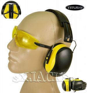 TITUS EAR MUFF & EYE PROTECTION COMBO SET ANSI CE Y32S HEARING NOISE 