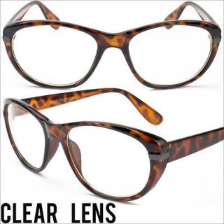   Lens Glasses Polite Nerd Cat Eye Fashion Retro Tortoise Shell P9625