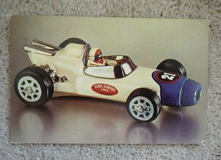 EZRA BROOKS   Vintage Postcard   SPEEDWAY RACER CAR DECANTER 