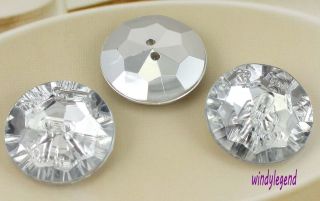   Crystal Clear Rhinestone Button For Clothes Sewing Craft 25cm 1