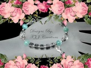 TEAL~Awareness JEWELRY BRACELET~GIFT~​PERSONALIZED~N​AME