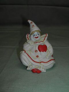   Clown holding Heart in Hand Pom Pom 1983 Faith Wick by Enesco