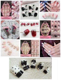Pre Designed 3D False nails 24pc Japanese style UK stock