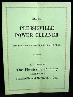 Plessisville Foundry Power Cleaner Fanning Mill #150 Farm Equipment 
