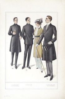 VICTORIAN FASHION SHEET 1915 MEN OF THE CLOTH AND MEN OF FASHION #7