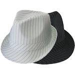 Fedora Hat / Trilby, Pinstripe BLACK, WHITE Wholesale