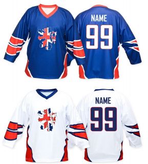 Team GREAT BRITAIN Ice Hockey Fan Replica Jersey/All sizes/Blank or 