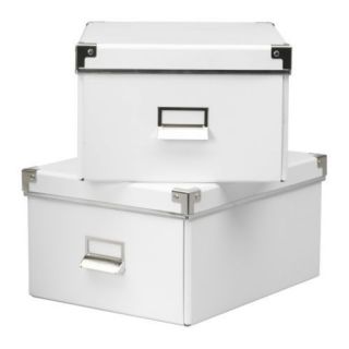 IKEA KASSETT Boxes WHITE A4 paper storage box basket filing archive 