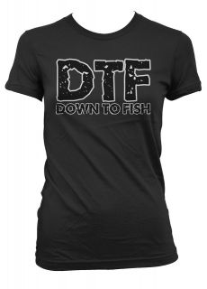 DTF Down To Fish Joke Fishing Hook Line Rod Reel Jersey Shore Juniors 