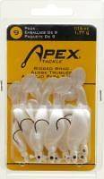 New Apex Tackle Rigged Shad Bodies 1/16oz. Pearl White   Pk of 9