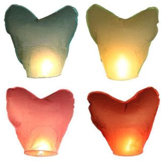   Heart Wshing Lanterns Chinese Paper Sky Fire Fly Wedding Party Lamps