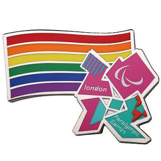 Official Product London 2012 Paralympic Logo wih Rainbow Flag Pin 
