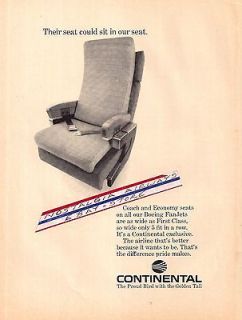 CONTINENTAL AIRLINES 1969 THEIR SEATS IN OUR SEATS AD