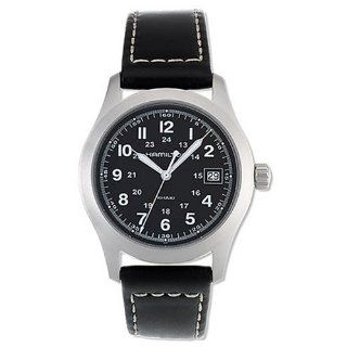 Hamilton Mens H68481733 Khaki III Leather Watch Watches 