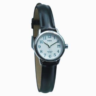 Timex Indiglo Watch Ladies Chrome with Leather Band 