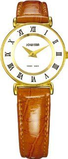  24 mm Gold PVD Orange Leather Roman Numeral Watch Watches 