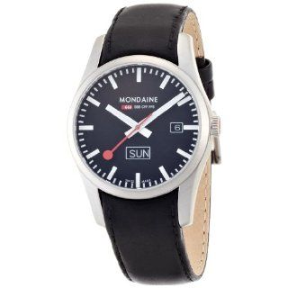 Mondaine Retro Gents Day/Date Watch   Black Watches 