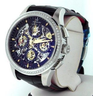Mens Perrelet A1010/12 Skeleton Chronograph Dual Time Diamond Watch