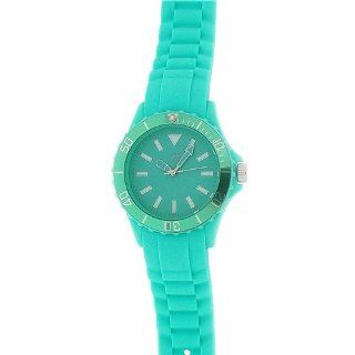   Green Metal Band Crystal Accented Geneva Watch: Watches: 