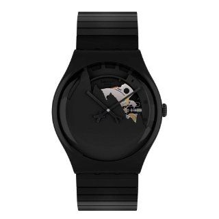 Swatch Mens SUOZ137A Plastic Black Dial Watch Watches 